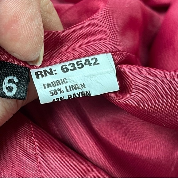 Vintage Y2K Giorgio Sant'Angelo Collectable Gold Red Linen blazer Red Size 6 - Picture 12 of 14